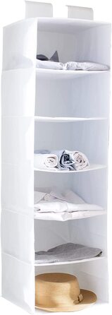 Підвісний шафа-органайзер складна підвісна полиця для зберігання речей шафа для одягу з 6 відділеннями для текстилю підвісний тканинний шафа для светри Одяг, 20 см (білий, 30 см)