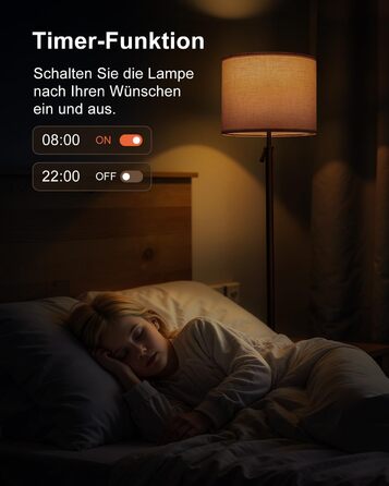 Світлодіодна торшер DUSKTEC RGB для вітальні, смарт-лампа з димером, керування через APP, тепле та холодне біле світло, 10W, 1200LM, регульована висота