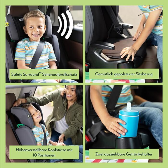 Автокрісло Graco Junior Maxi i-Size R129 для дітей 100-150 см, 3,5-12 років, блакитне