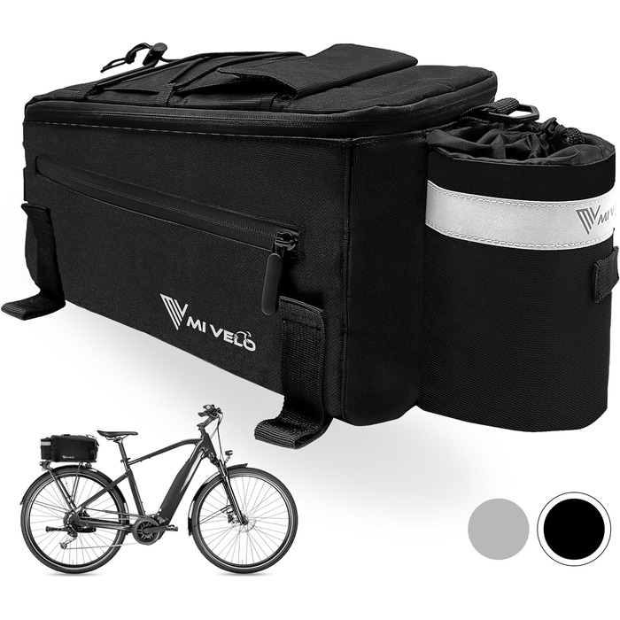 Велосумка для багажника - Сумка-холодильник велосипед - ізольована сумка-кофр - водовідштовхувальна - 10л - чорна Amica Black