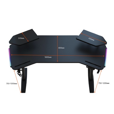 Комп’ютерний стіл з електрорегулюванням висоти Anda Seat Shadow Warrior Black