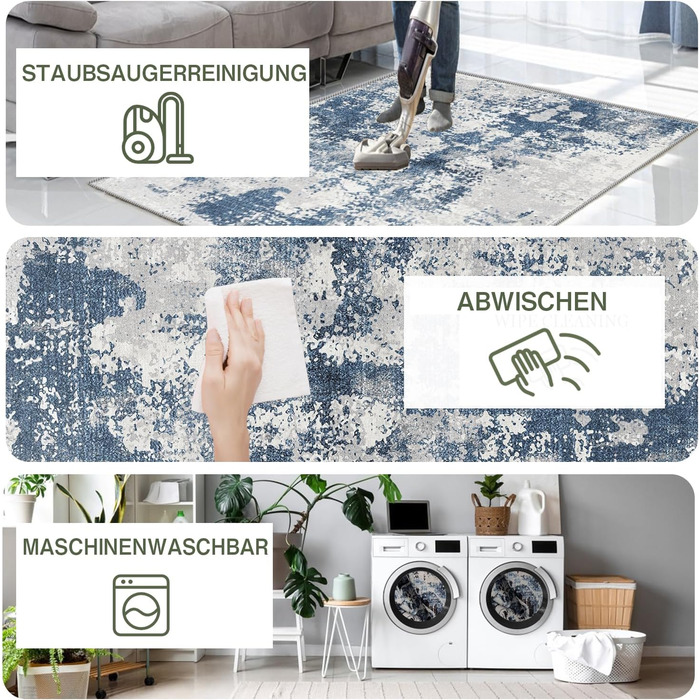 Підкладка під офісний стілець WTHYGB для захисту підлоги 90x150 см, ігрова, антиковзаюча, синьо-сіра