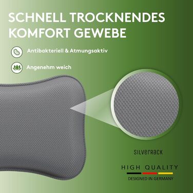 Подушка для ванни преміум-класу сірого кольору з присосками - зручна підтримка шиї та голови для ванни, джакузі та спа - аксесуар для ванної кімнати