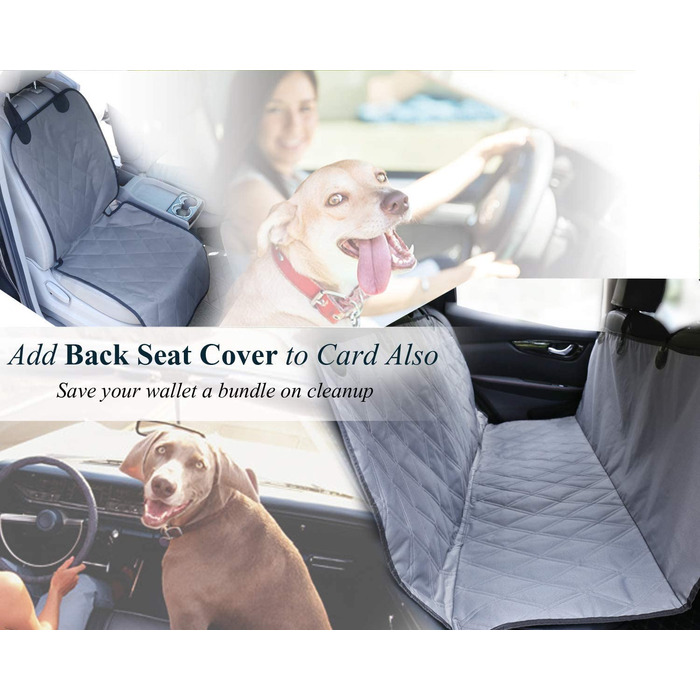 Переднє сидіння автомобіля VIVAGLORY для собак, стьобане, м'яке і міцне чохол для сидіння для собак, без відкидної кришки з нековзною спинкою для більшості автомобілів, S (великий (ширина 63 см), сірий)