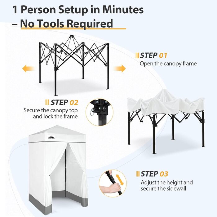 Розкладана переодягальня EAGLE PEAK Flex Ultra Compact - 1.2x1.2 м, біла. Ідеально для басейну, фотосесій та кемпінгу