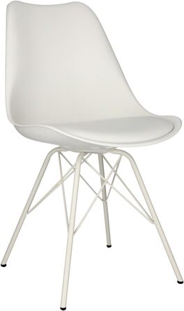 AC Design Їдальні стільці Emanuel, PU/Метал, 2 шт, Білий/Білий, 48,5 x 85,5 x 54 см