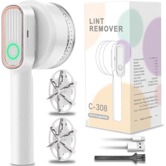 Електричний видалення ворсу для одягу: бездротовий тример для тканини з 2 змінними насадками