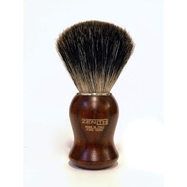 Щітка для гоління Zenith Barber зі 100 справжньою шерстю борсука - Dark Badger - Дерев'яна ручка Kotibe - Зроблено в Італії