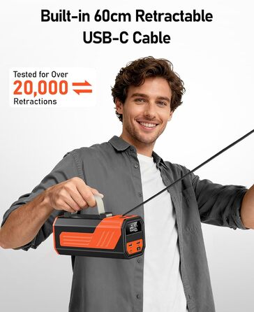 Power Bank 70000mAh 100W з USB-C, швидка зарядка, портативний акумулятор для iPhone, iPad, Samsung (жовтий)