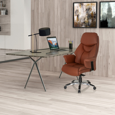 Офісне крісло / крісло керівника PRADO шкіра коричневий hjh OFFICE
