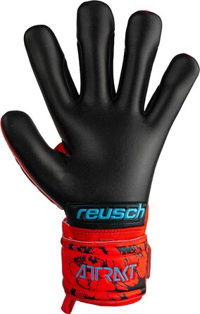 Молодіжні воротарські рукавички Reusch унісекс Attrakt Evolution Finger Support Junior з хорошим захопленням і внутрішнім швом (4.5, червоний / синій / чорний)