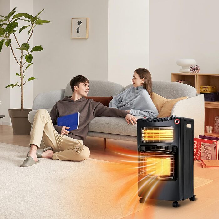 Газовий обігрівач для приміщень 4,2 КВт, інфрачервоний нагрівач, портативний, Plug and Play