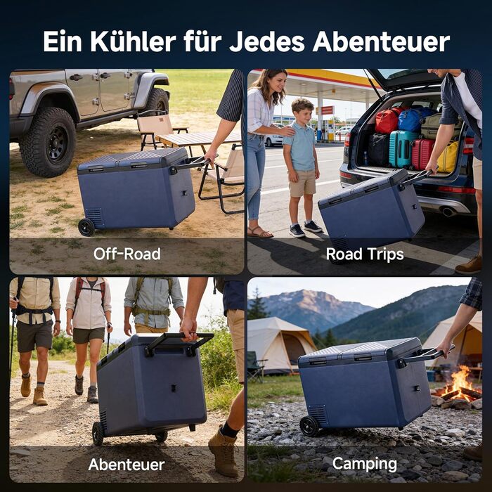 Автомобільний холодильник AAOBOSI 95л: Електричний компресорний бокс, IPX4 водонепроникний, -20°C до +20°C для авто, кемпінгу, подорожей