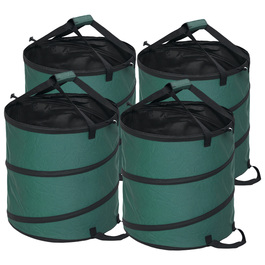 Outsunny Garden Bag 4x86L водонепроникний мішок для садових відходів з ручками на блискавці, стабільний мішок для листя, автономні садові мішки, багаторазові мішки для садових відходів Зелені відходи