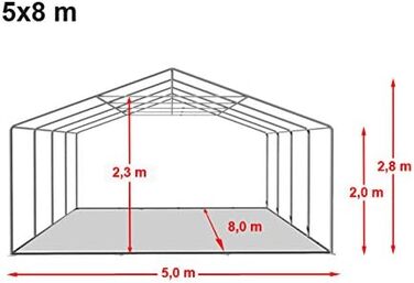 Намет Festzelt Partyzelt 5x8 м: вогнестійкий, преміум-якість, ПВХ, білий, водонепроникний з каркасом