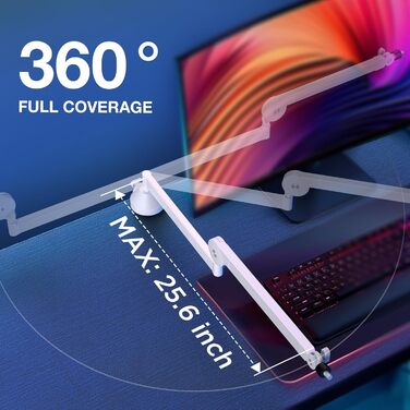 Стійка для мікрофона InnoGear низькопрофільна, поворотна на 360°, сумісна з Fifine, Blue Yeti, HyperX, AT2020 - біла