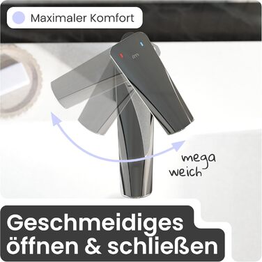 Змішувач для умивальника Instmaier Amelie | Змішувач для ванної кімнати | Однорідний змішувач з латуні (білий / хром)