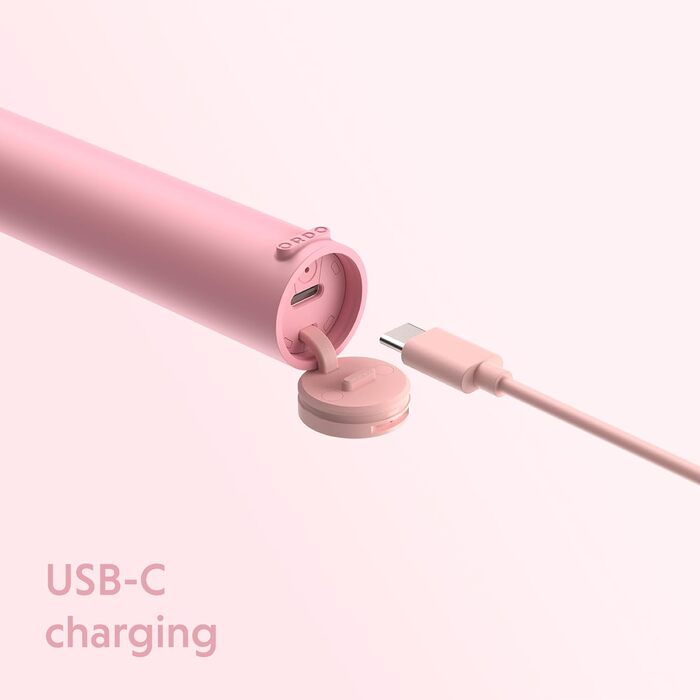 Електрична зубна щітка Ordo Sonic Lite, 35 000 імпульсів/хв, для дорослих, 2 режими, акумулятор до 5 тижнів, таймер, водонепроникна, USB-C, квітка рожевого кольору