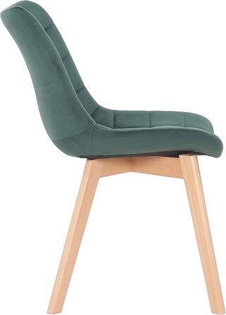 Набір з 2 обідніх стільців Passaic з оксамиту, ергономічні, з м'якою оббивкою та стежкою, з захистом для підлоги, до 150 кг, колір: зелений