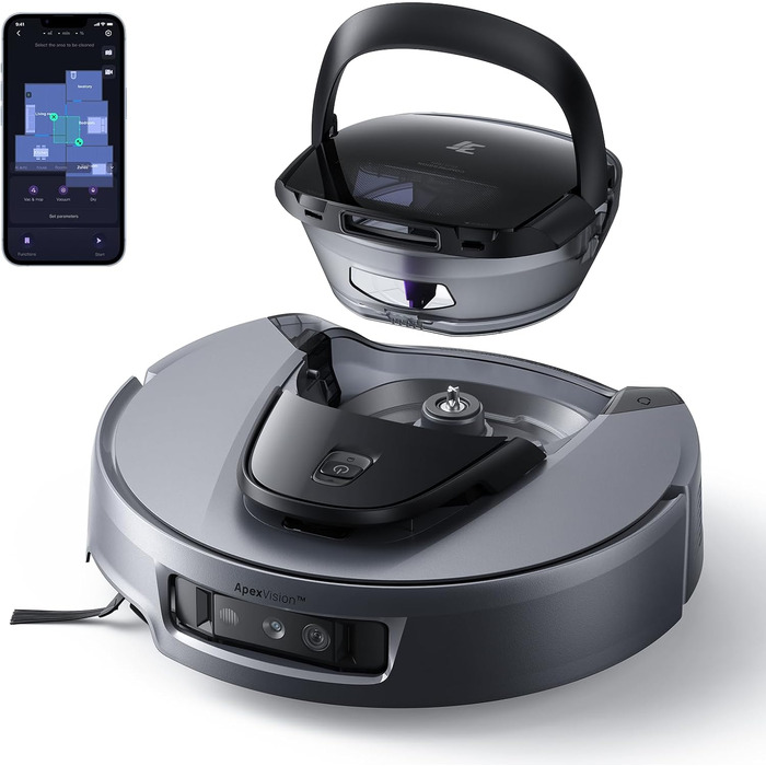 Робот-пилосос 3i G10+ з функцією миття підлоги, автоматичним компакттором сміття, потужністю всмоктування 18000 Па, вбудованою бічною щіткою та миючим мопом, інтелектуальною навігацією та уникненням перешкод за допомогою ШІ