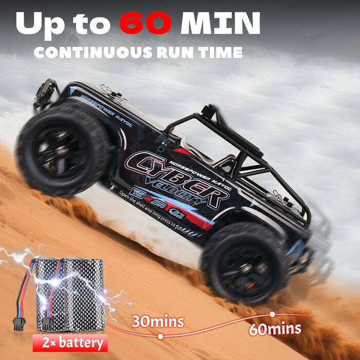 Радіокерований позашляховик 1:18, 4WD, 40 км/год, 2 батареї, 2.4GHz, чорний - іграшка для дітей та дорослих