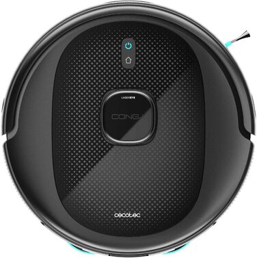 Робот-пилосос Cecotec Conga 9590 Spin Revolution Ultra Power з автопорожненням, 10000 Па, лазерна навігація, 240 хв, моп, силіконова щітка, для дому та тварин, керування через додаток