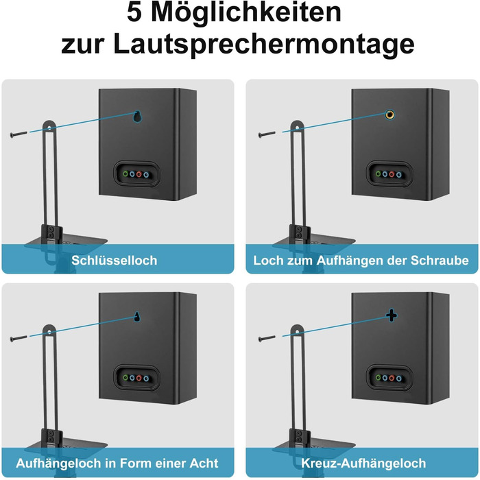 Підставка для акустики Dhouse, регульована висота, універсальна, поворотна на 360°, чорна (1 шт.)