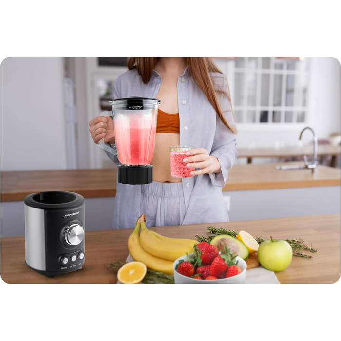 Міксер для кухлів - Smoothie Maker To Go - з 2 пляшками для пиття/глечиками блендера з кришкою - для коктейлів, молочних коктейлів - шейкером, міксером - соковижималкою - електричний - 350 Вт - 2 x 0,57 л - чорний (Чорний сріблястий, 15,5 x 19 x 39,5)