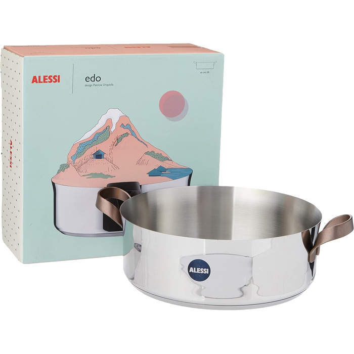 Каструля Alessi Edo з нержавіючої сталі, 5 л, з двома ручками, коричнева