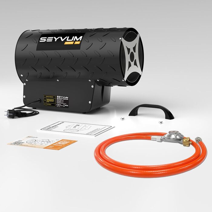 Газовий нагрівач для приміщень: газовий нагрівач-вентилятор, 30 кВт, 320 м³/год, з шлангом 1,4 м, 700 мбар