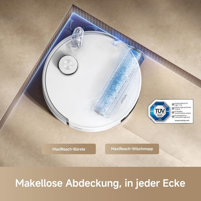 Робот-пилосос Mova V50 Ultra з функцією миття підлоги, 24000 Па, подолання перешкод 6 см, навігація Liftable Navigation+RGB AI+LED, 80°C гаряча вода, 63°C самостійна сушка, DuoSolution System, щітка Tricut (Z60 Ultra Standalone)