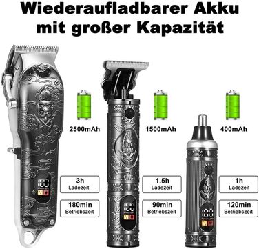 Машинка для стрижки волосся Bestauty 4 В 1 для чоловіків Beard, Nose, Precision Trimmer, Barber Cape, Silver