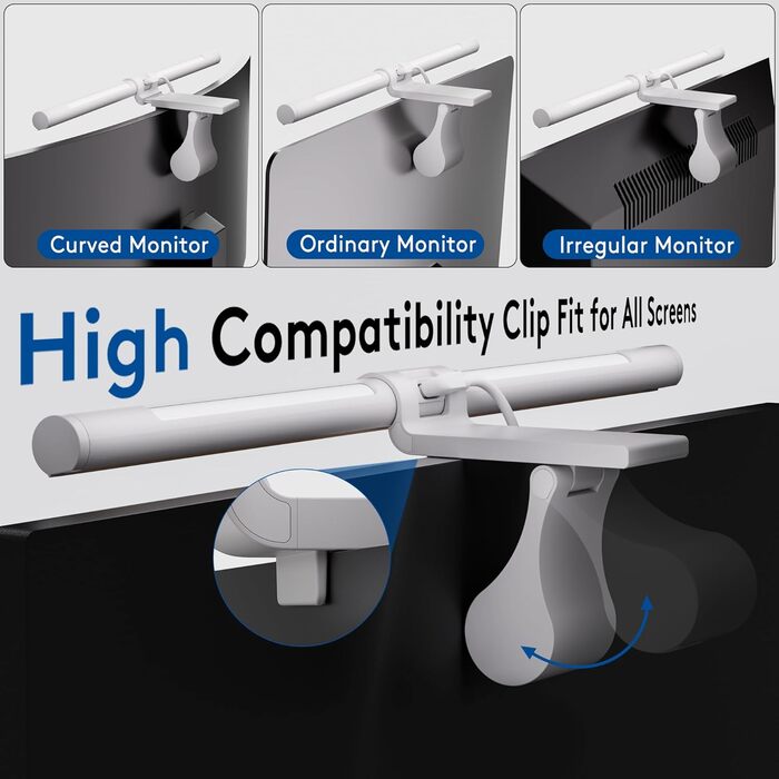 LED лампа для монітора Quntis 40см з підсвічуванням, регульована, захист очей, для офісу та дому