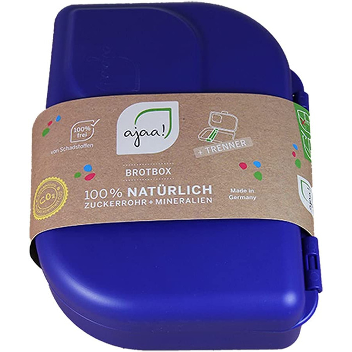 Органічний ланчбокс, виготовлений із відновлюваної сировини без меламіну, без пластифікаторів, таких як BPA, без пластику (темно-синій).