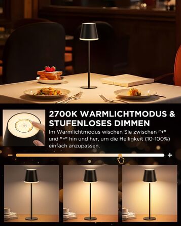 LED-лампа NIBSHOOM настільна бездротова диммируемая, 5200mAh, RGB, IP54, 2 шт.