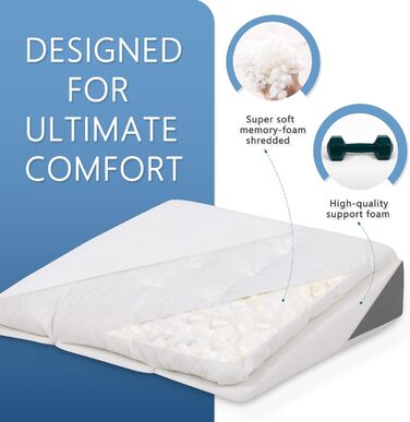 Подушка для ніг Havargo з піною з пам'яті, для підтримки ніг, знімний чохол, двошарова подушка для ніг, для сну з піднятими ногами