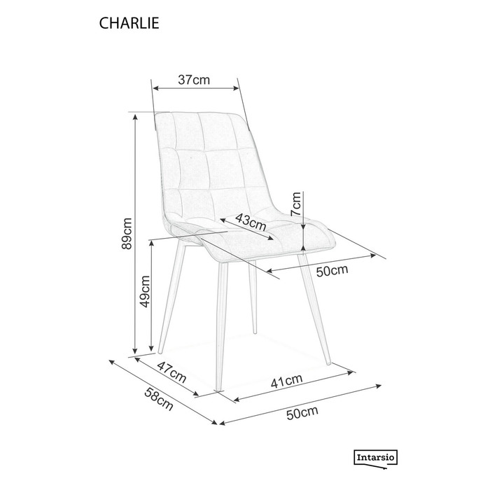 Стілець CHARLIE чорний каркас/беж