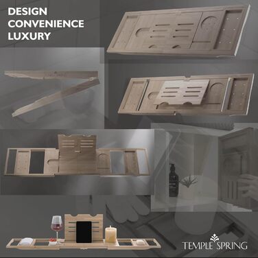 Підставка для ванни Temple Spring: дерев'яна, складана, бамбукова - аксесуари для ванної кімнати