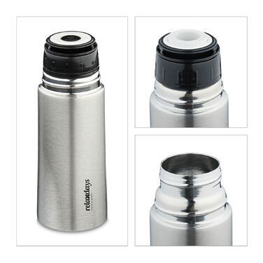 Фляга Relaxdays з нержавіючої сталі об'ємом 300 мл з кришкою-чашкою