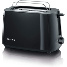 Автоматичний тостер SEVERIN, тостер із насадкою для булочки, високоякісний тостер із лотком для крихт потужністю 700 Вт, чорний, AT 2287