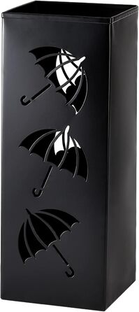 Металева підставка для парасольки Okllen, квадратна, чорна, 16x16x42 см