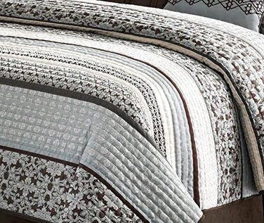 Комплект постільної білизни Madison Park Quilt Luxe Jacquard, оверсайз King, Прінстон, червоний/синій, 5 предметів