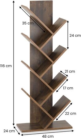 Стильна полиця IDIMEX Jules - дерев'яна полиця для книг та декору, з якісної ДСП, колір коричневий