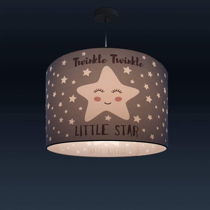 Домашній дитячий Світильник Paco Стельовий Світильник світлодіодний підвісний світильник Дитяча кімната Зоряний мотив E27, абажур Тип лампи (Сірий (Ø45. 5 см), Підвісний світильник білий)