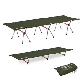 Польове ліжко Naturehike ультралегке складане, витримує до 150 кг, з регулюванням висоти, колір армійський зелений