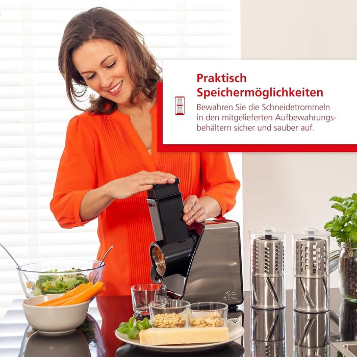 Електричний овочевий слайсер Solis Slice & More 8401 - 5 насадок, нержавіюча сталь, 350 Вт