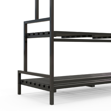Outsunny Plant Stand Підставка для квітів з 3 ярусами та 6 гачками, сталеві сходи для рослин у чорному кольорі, 110x50x170см для саду та балкона
