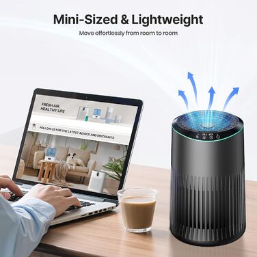 Повітряний фільтр для спальні, офісу, кімнати курця, для алергіків, білий, 1 шт., 3 режими