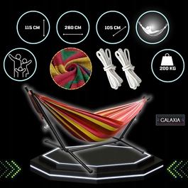 Гамак без стійки GALAXIA, червоний, навантаження до 200 кг, 280 x 150 см