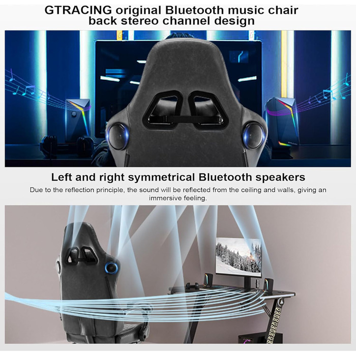 Ігровий крісло GTPLAYER з різдвяним мотивом, з підніжкою, широке сидіння, з подушкою для спини та синхронізованими підлокітниками для великих людей【Велюр】 (Коричневий)